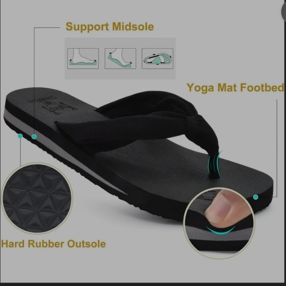 KuaiLu Women's Yoga Foam Flip Flops with Arch Support Thong Sandals Non-Slip - Picture 6 of 7